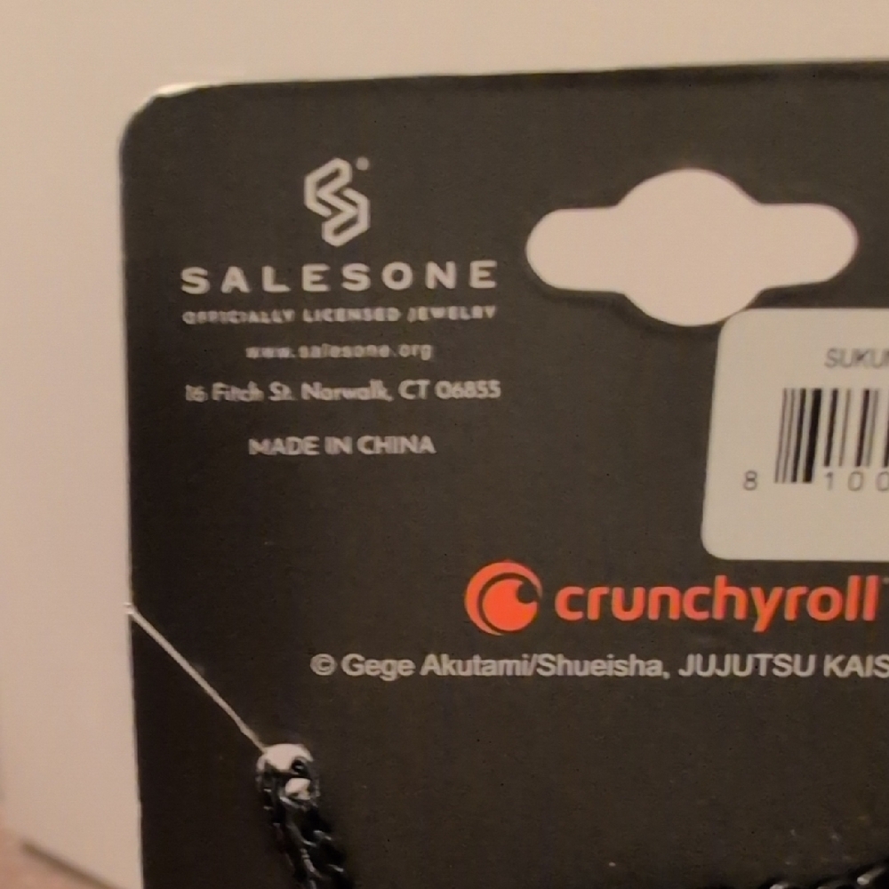 Jujutsu Kaisen Sukina Finger Black and Red Necklace NWT - Picture 4 of 6